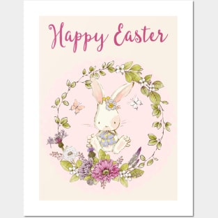 Happy Easter 2021 - Little Cute Bunny - Whimsical Art Posters and Art